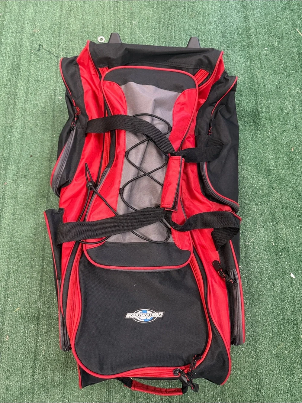 Destinations - Red and Black Travel Duffle Bag - 12x12x32